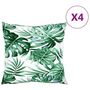 Voir la diapositive 2 : VIDAXL Coussins de canape lot de 4 motif de feuilles 50x50 cm tissu