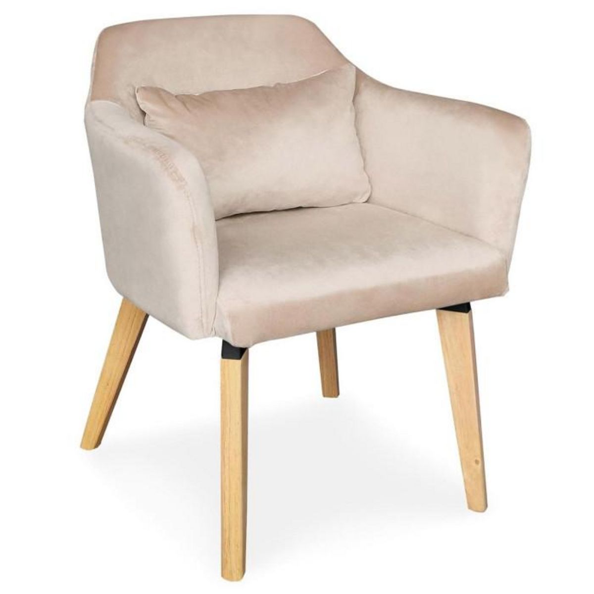 Paris Prix Lot de 2 Fauteuils Design Velours  Nari  70cm Beige