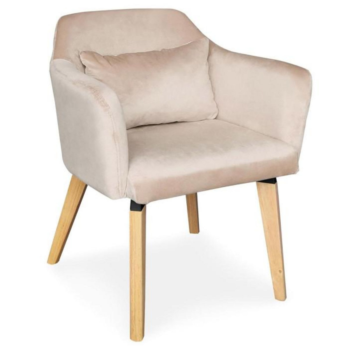 Paris Prix Lot de 2 Fauteuils Design Velours  Nari  70cm Beige