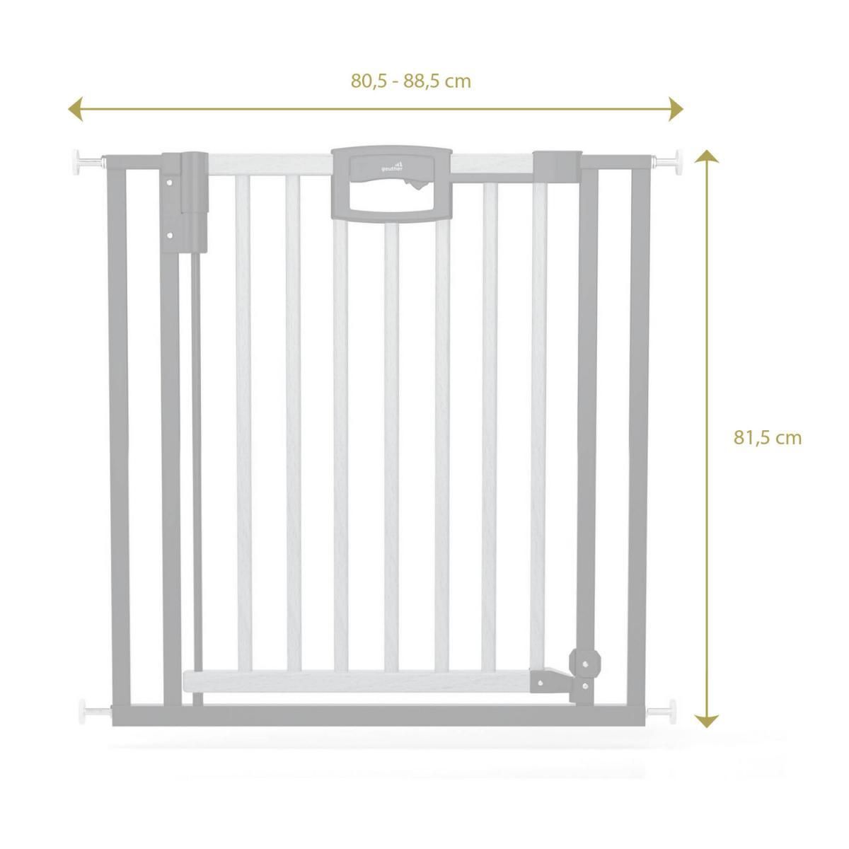 GEUTHER Barrière de Sécurité à Pression Easylock Plus en Bois et Métal - 96,5 cm à 104,5 cm en Couleur Nature et Noir