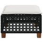 Voir la diapositive 5 : VIDAXL Tabouret de jardin et coussin noir 63,5x56x32 cm resine tressee