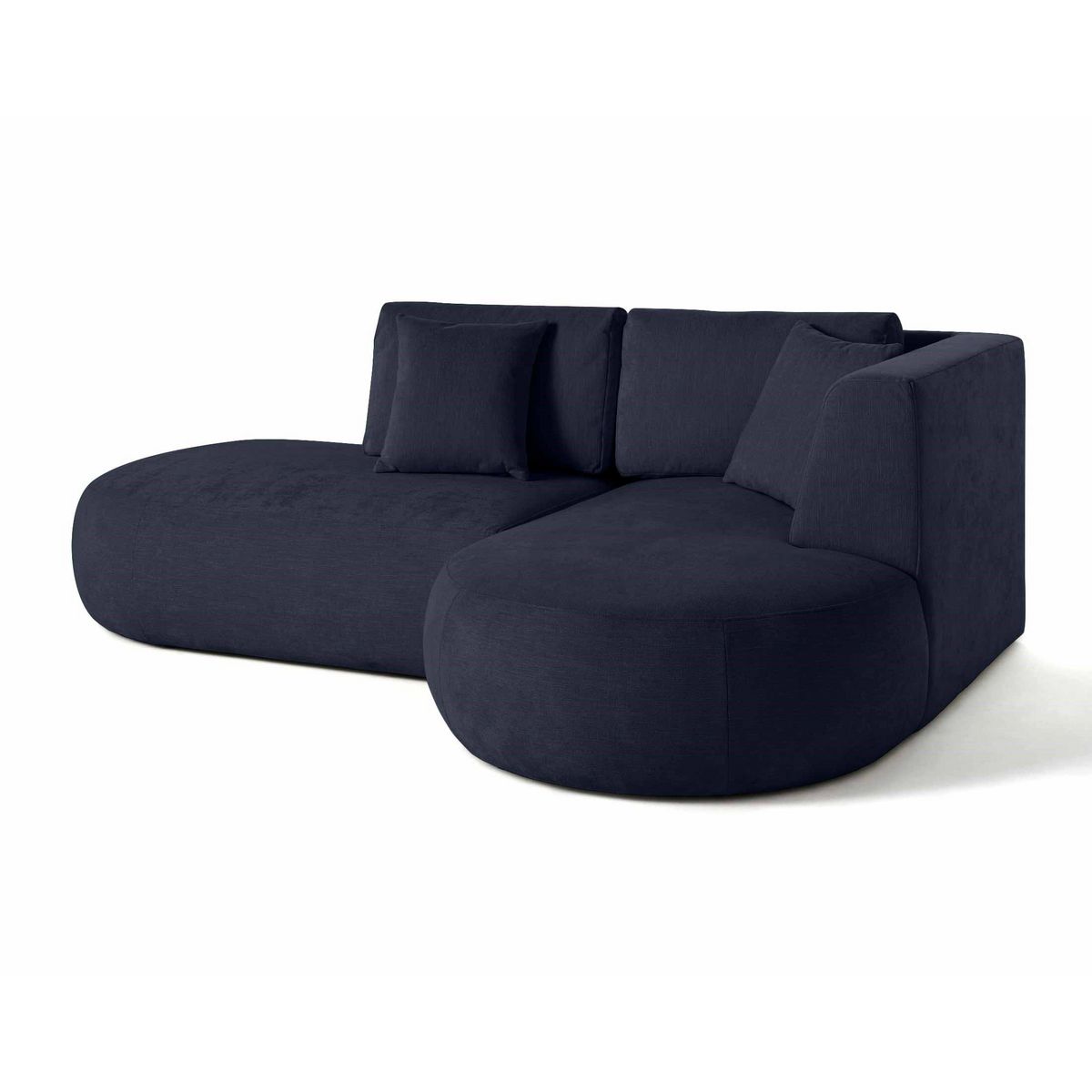 LISA DESIGN Santorini - canapé modulable d'angle droit + pouf - 4 places - en tissu texturé