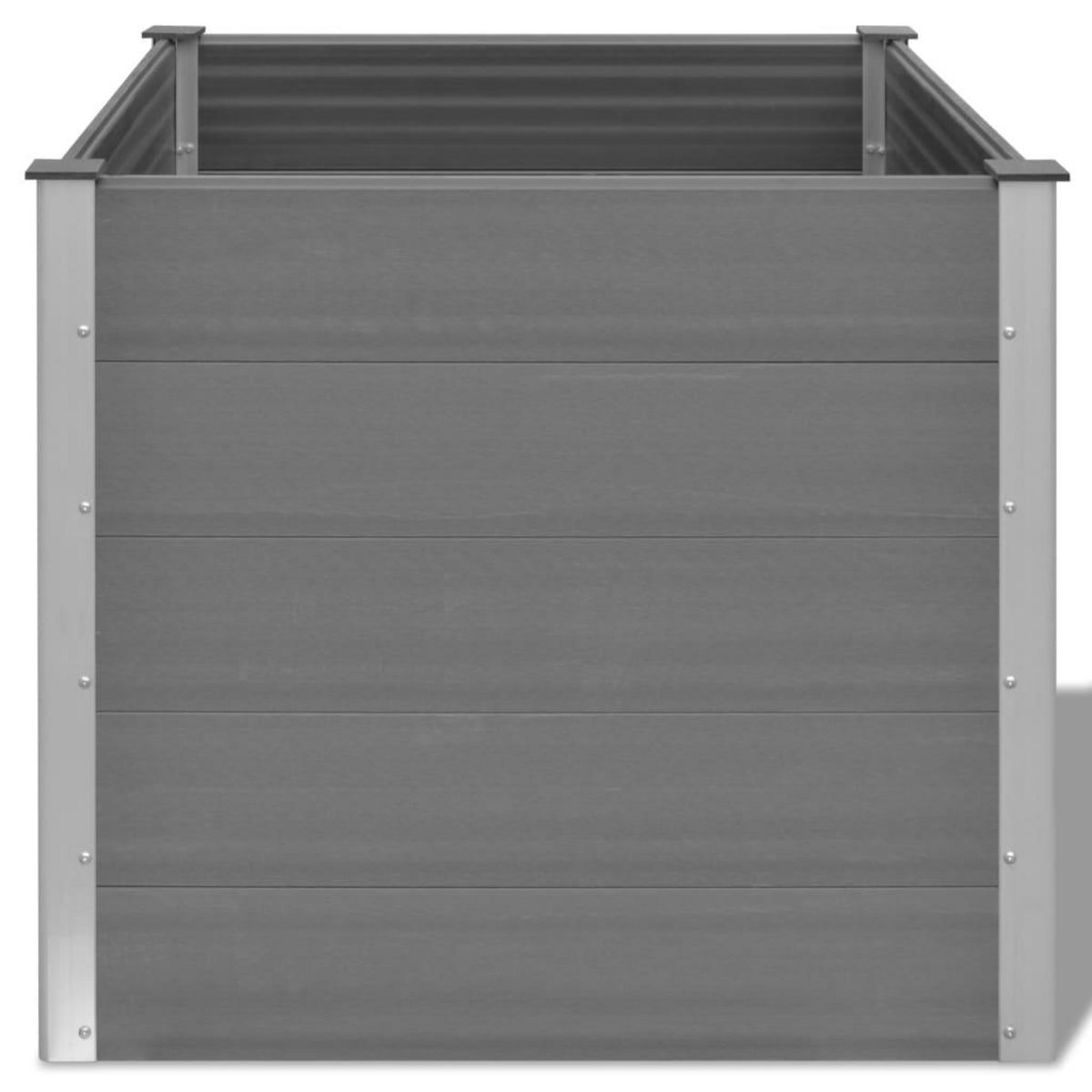VIDAXL Lit sureleve de jardin WPC 100x100x91 cm Gris