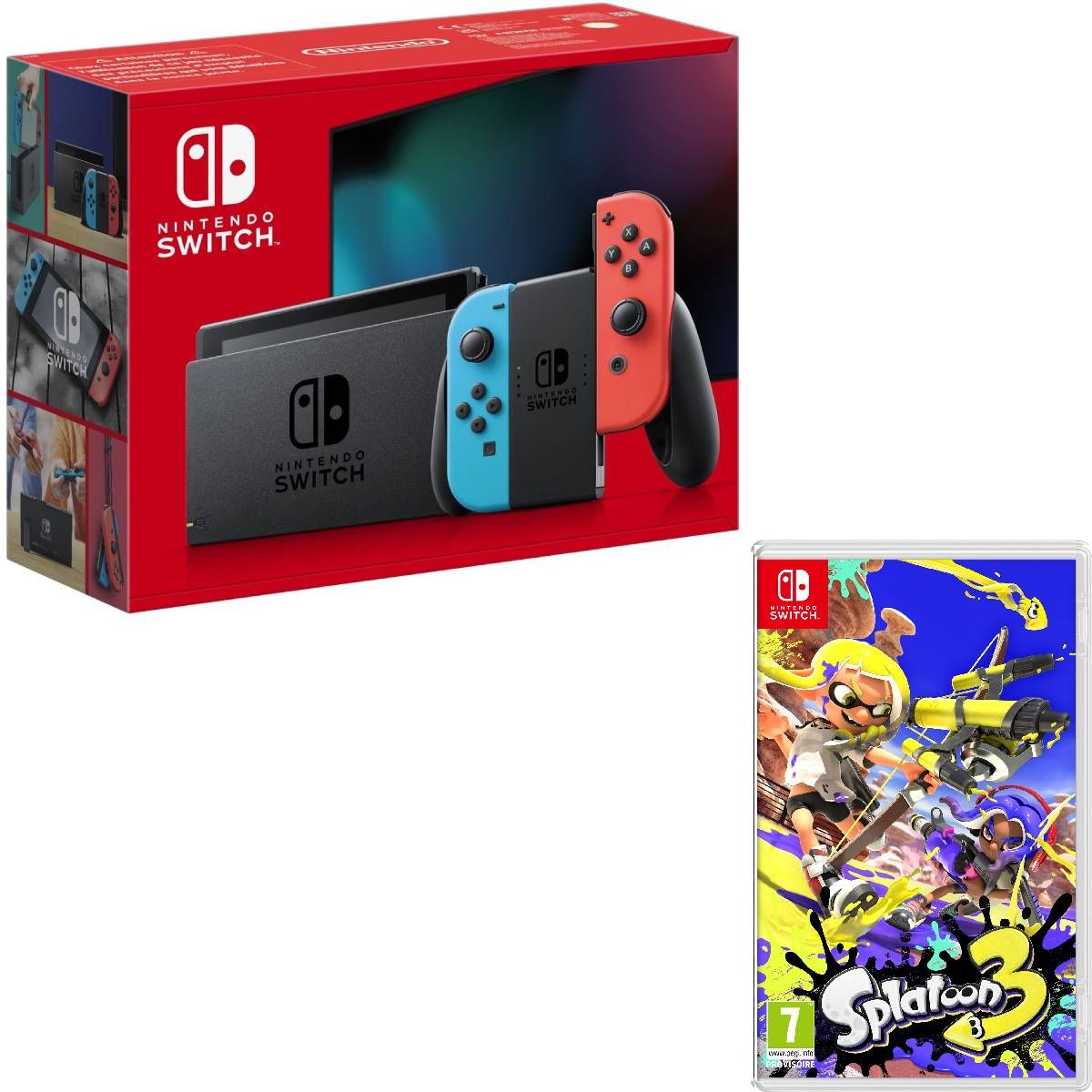 Console Nintendo Switch 1.2 Neon Rouge et Bleu + Splatoon 3 Nintendo Switch
