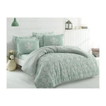 GENERIQUE Parure de lit - 1 housse de couette 220 x 240 cm + 2 taies d'oreiller 60 x 60 cm - 65% coton, 35% polyester - Vert
