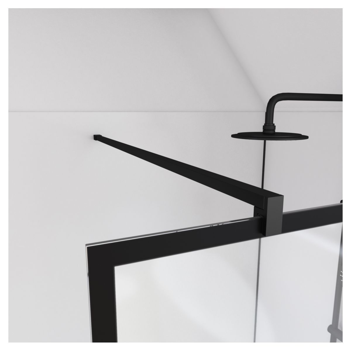 Aurlane Paroi de douche à l'italienne type industriel noir 100x195 cm - BRICKS 100