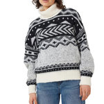 NOISY MAY Pull Blanc/Noir Femme Noisy May Roll Neck. Coloris disponibles : Blanc