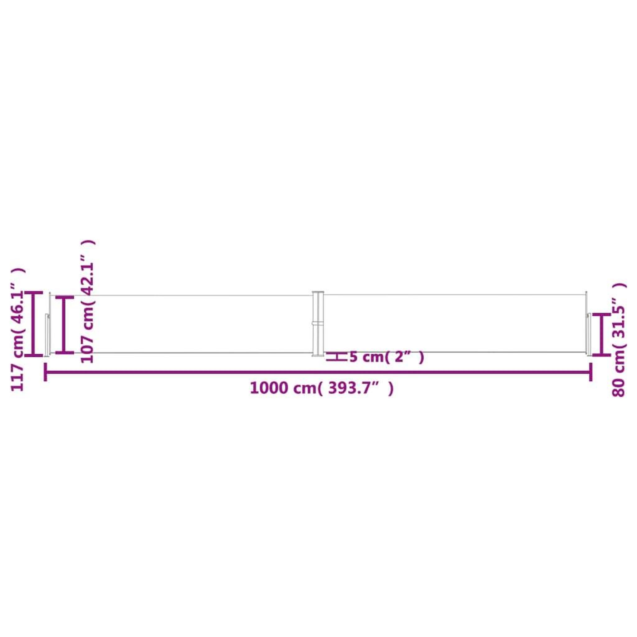Voir la diapositive 6 : VIDAXL Auvent lateral retractable Anthracite 120 x 1000 cm