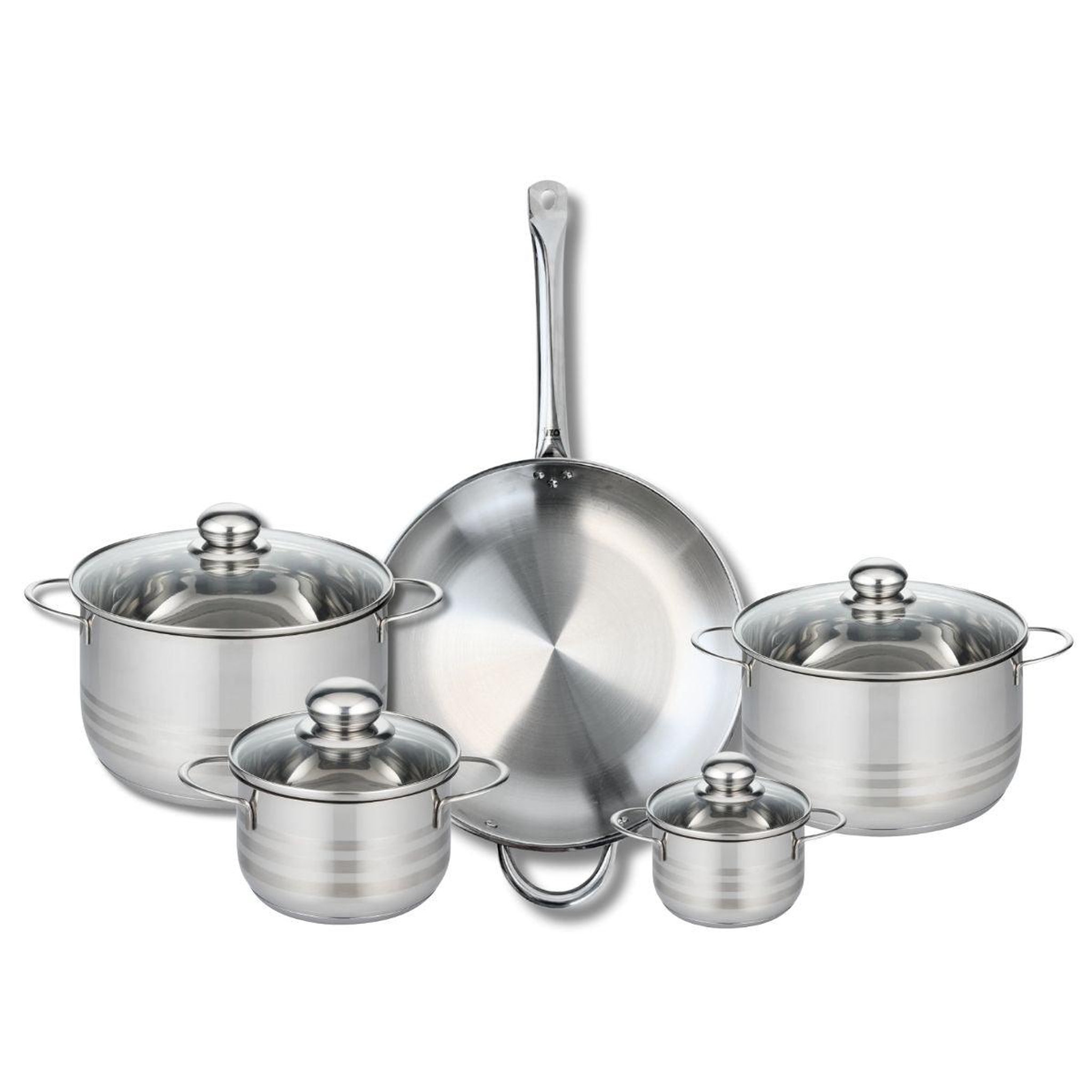 ELO Ensemble de 1 poêle de cuisson 32 cm et 4 faitouts 12, 16, 20 et 24 cm elo profi brillant