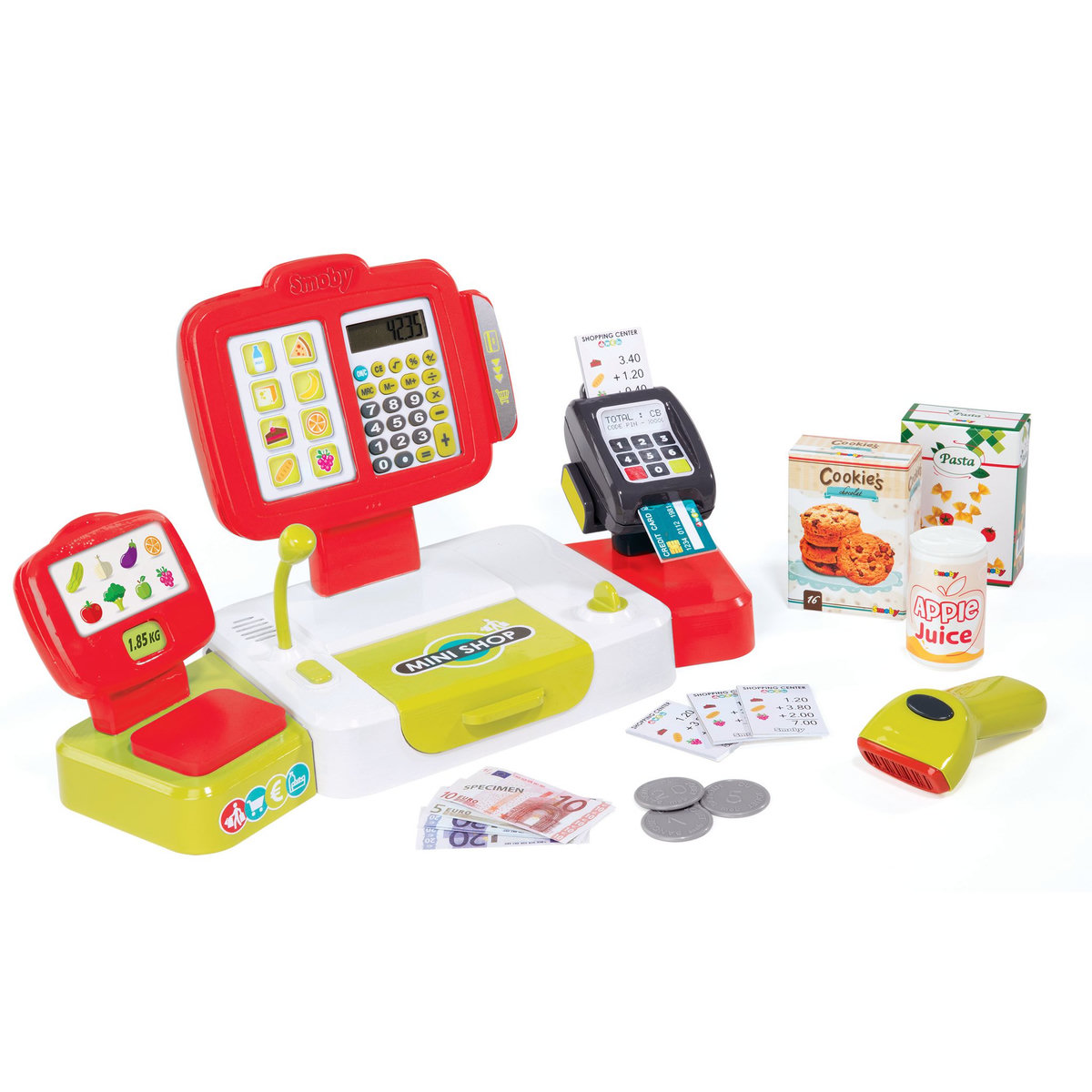 SMOBY Grande caisse enregistreuse rouge - Jouet d'imitation
