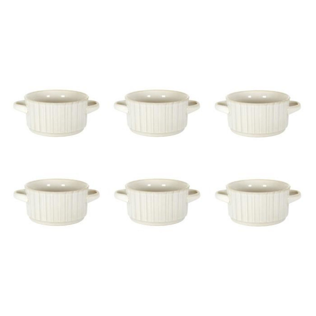 Paris Prix Lot de 6 Bols à Soupe  Vlora  8cm Beige