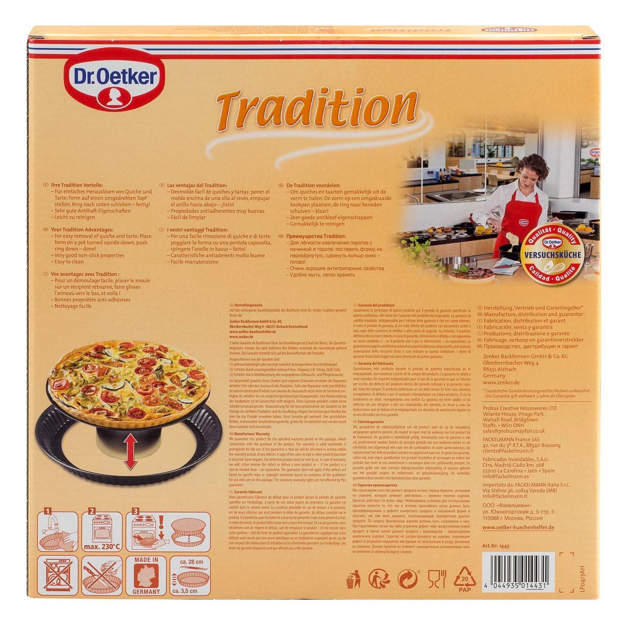 Voir la diapositive 6 : DR.OETKER Moule à tartes 26 cm avec fond amovible dr. Oetker tradition