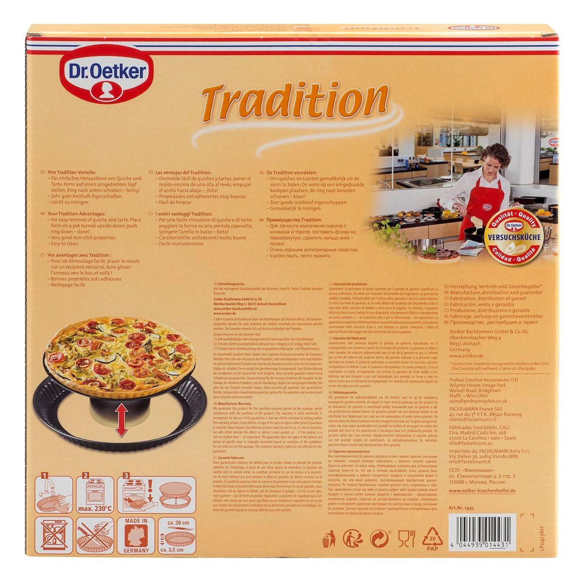 DR.OETKER Moule à tartes 26 cm avec fond amovible Dr. Oetker Tradition