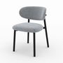 Voir la diapositive 5 : Rendez vous déco Lot de 2 chaises en tissu gris clair chiné et pieds en métal noir - Nao