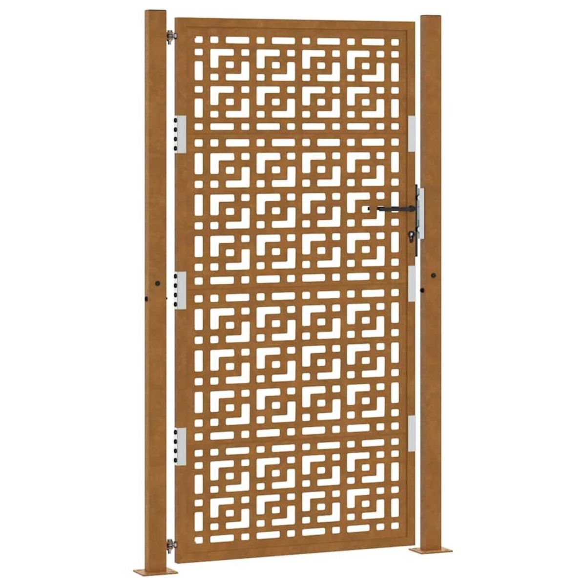 VIDAXL Porte de jardin acier resistant aux intemperies design croise