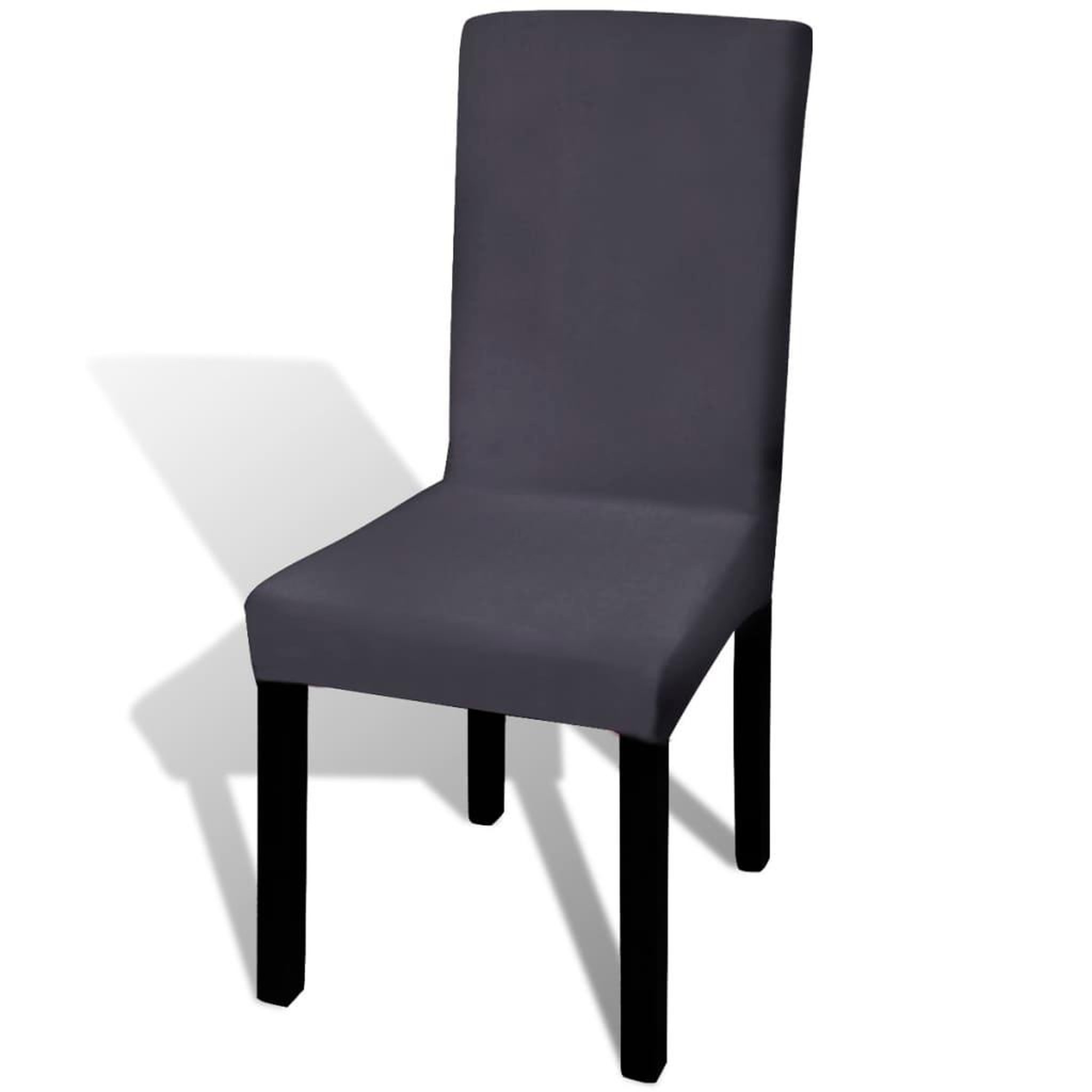 Voir la diapositive 2 : VIDAXL Housse de chaise droite extensible 6 pcs anthracite