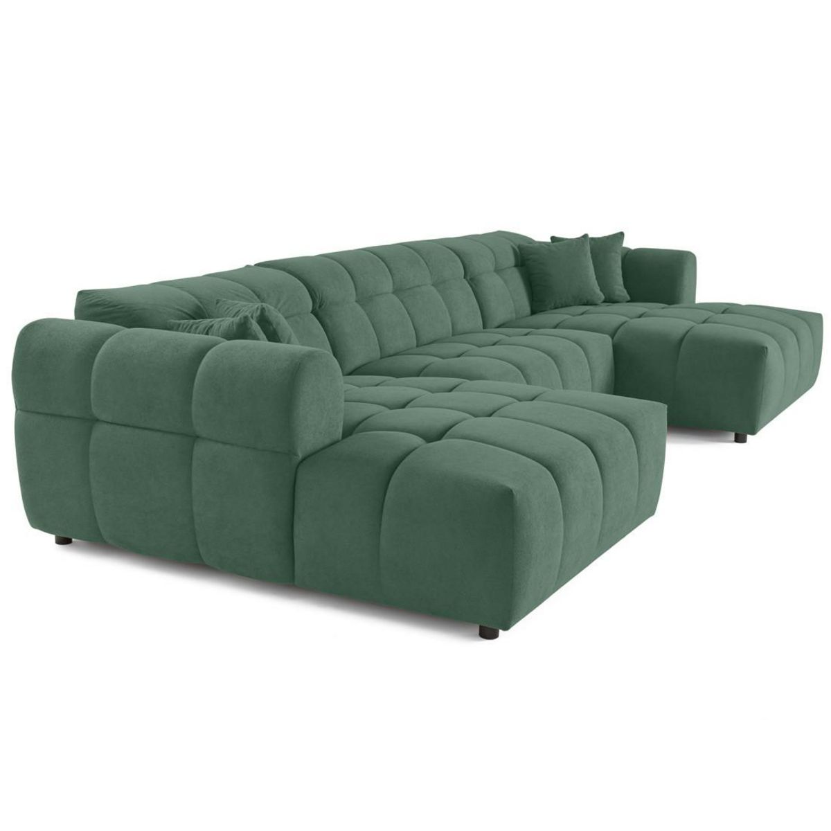 LISA DESIGN Ray - canapé panoramique en u 7 places en tissu texturé