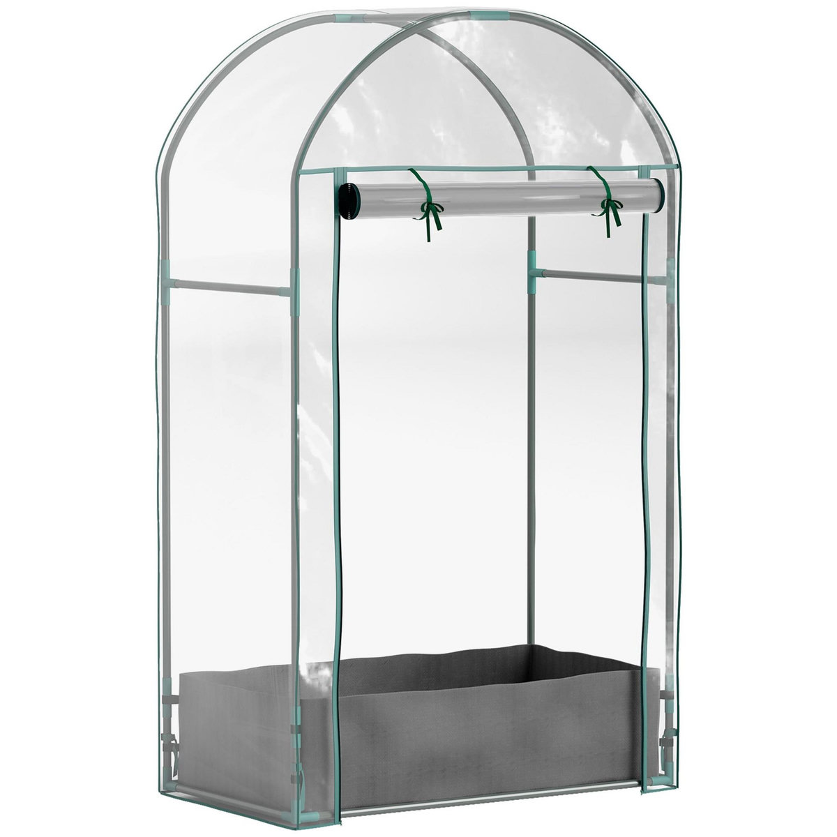 OUTSUNNY Mini serre de jardin balcon - porte enroulable zippée, sac plantation - 89 x 50 x 152 cm - acier PVC transparent