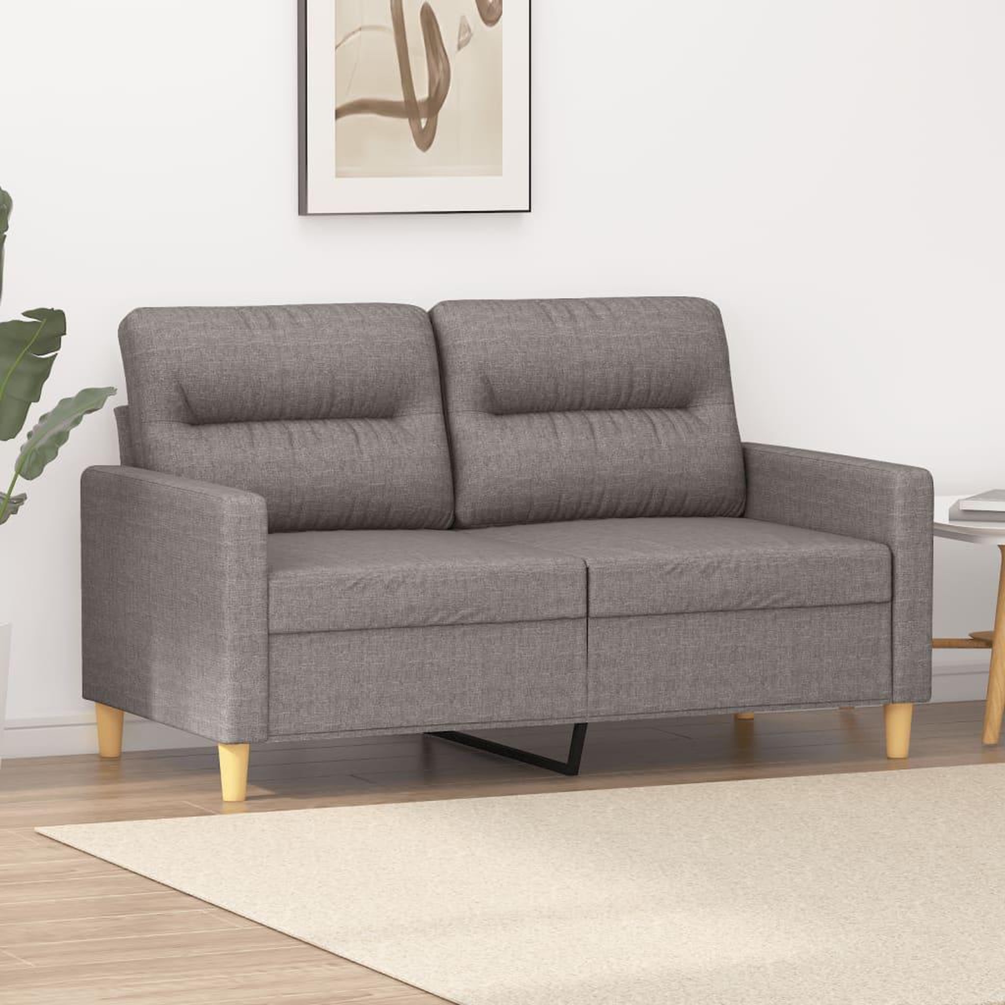 VIDAXL Canape a 2 places Taupe 120 cm Tissu