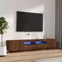 VIDAXL Ensemble de meubles TV avec lumieres LED 2 pcs Chene marron
