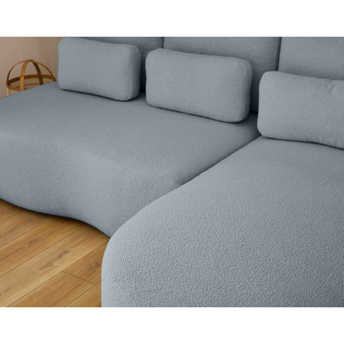 LISA DESIGN Mahina - canapé d'angle droit - 4 places - convertible avec coffre - en tissu bouclette