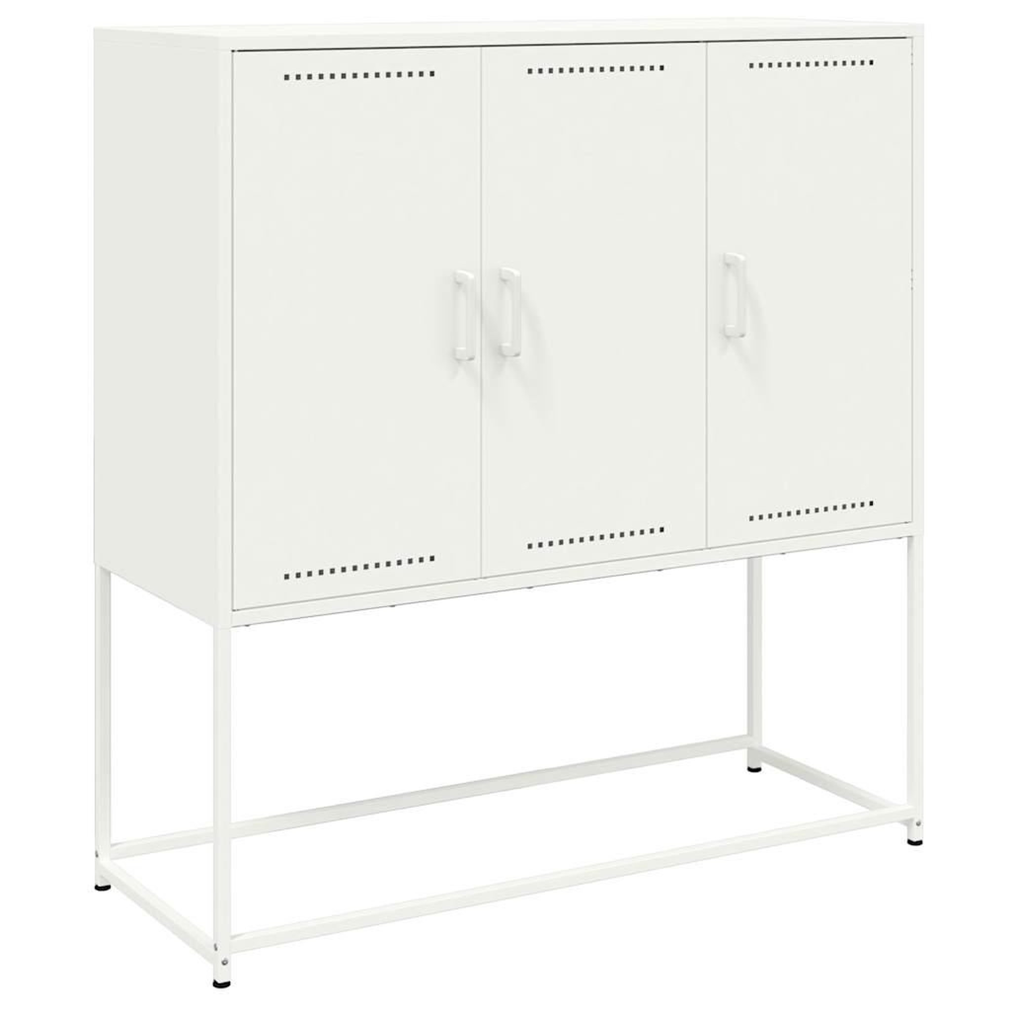 Voir la diapositive 2 : VIDAXL Buffet haut blanc 100,5x39x107 cm acier