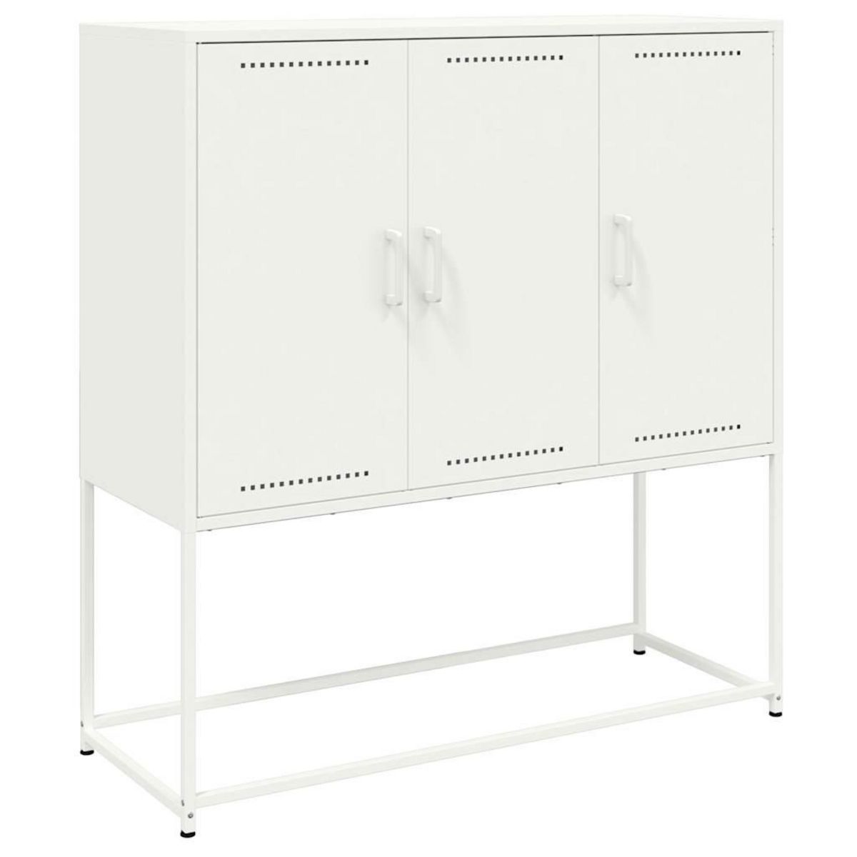 VIDAXL Buffet haut blanc 100,5x39x107 cm acier