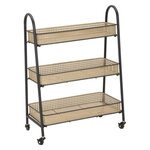 Paris Prix Desserte de Cuisine 3 Niveaux  Fuji  80cm Naturel & Noir