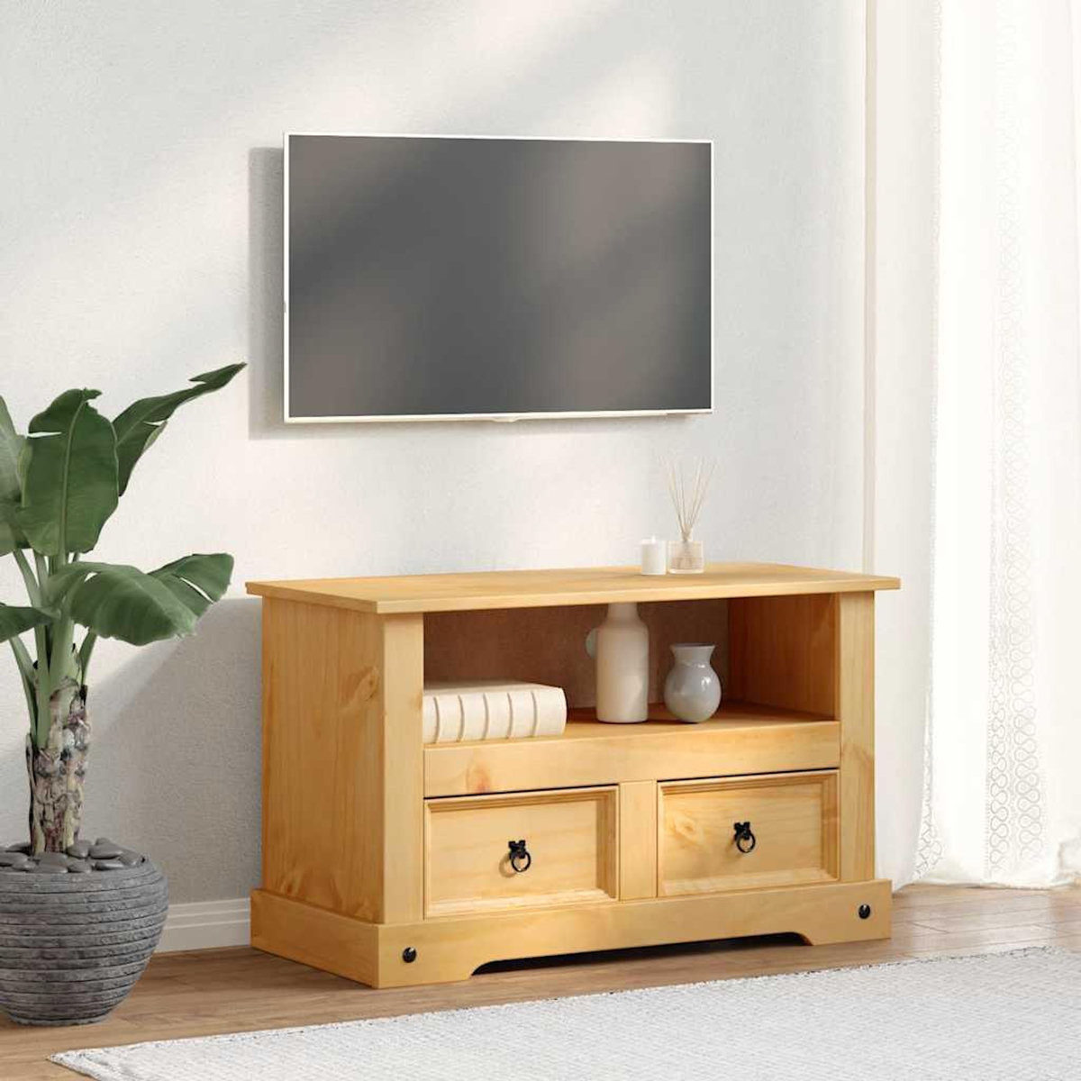 VIDAXL Meuble TV Gamme  pin mexicain 91x43x56 cm