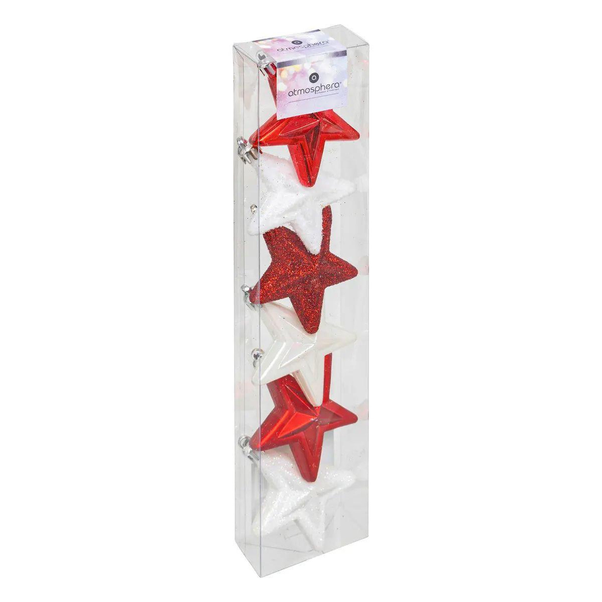 ATMOSPHERA Sujet de noël 6 pièces  christmas country  6cm rouge & blanc