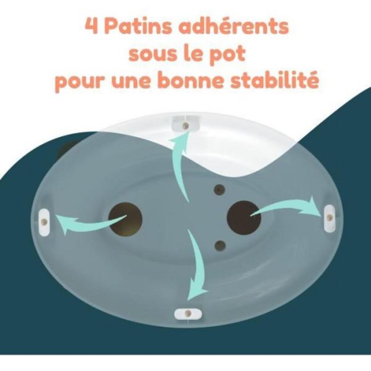 BAMBISOL Pot bébé éducatif BAMBISOL - Couvercle et siege rabattable - Manette chasse-d'eau