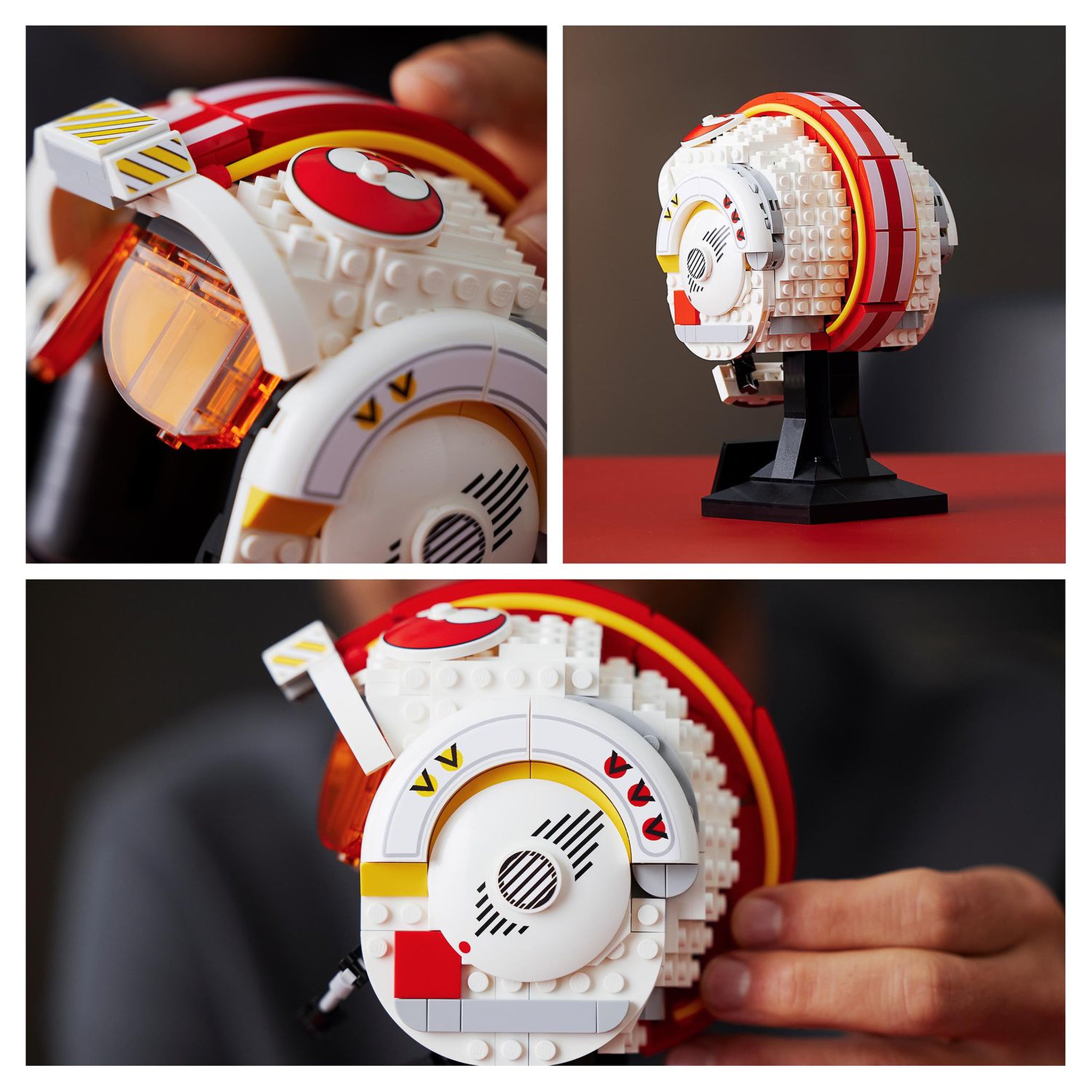 Voir la diapositive 5 : LEGO Star Wars 75327 Le Casque Red Five de Luke Skywalker, Modèle Réduit de Collection, Maquette à Construire, Décoration et Cadeau Pour Adultes