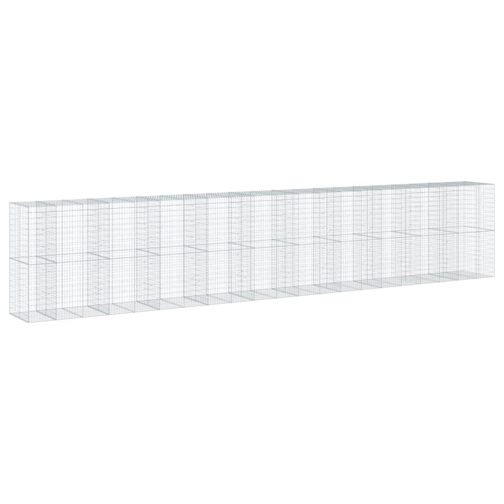 Voir la diapositive 5 : VIDAXL Panier gabion avec couvercle 1050x100x200 cm fer galvanise