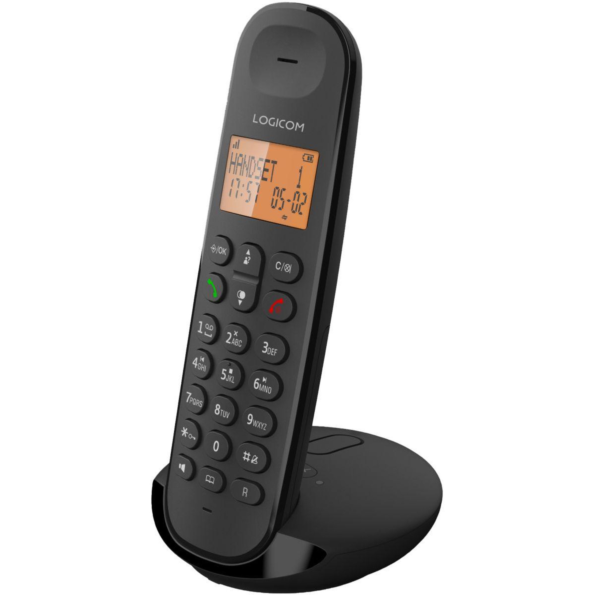 Voir la diapositive 2 : Logicom Téléphone sans fil Iloa Solo Répondeur Noir