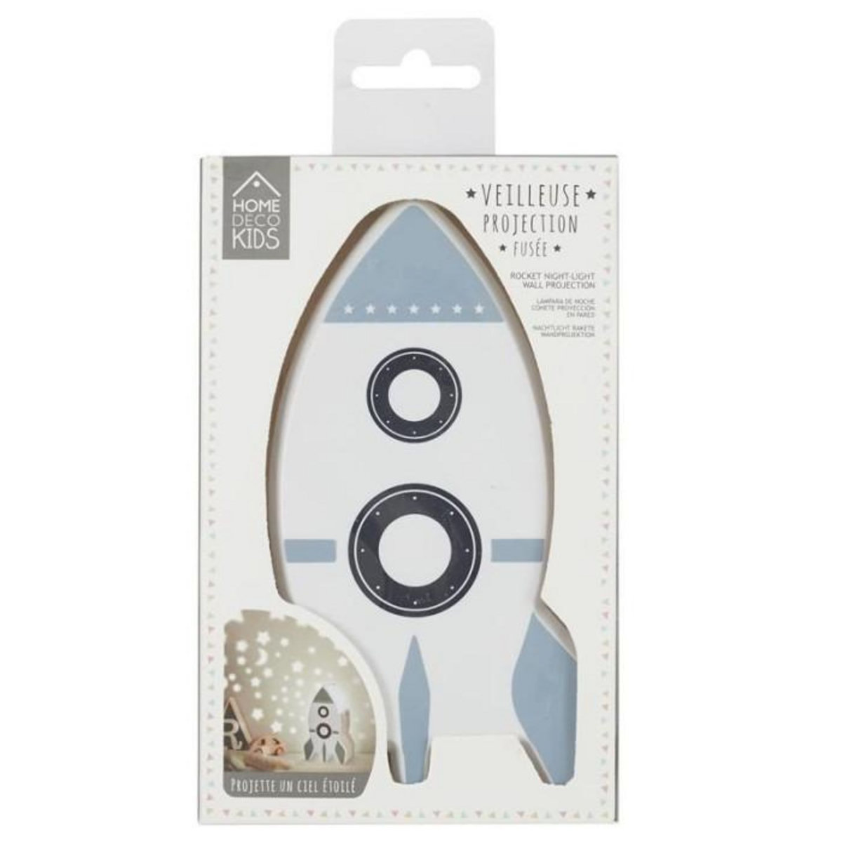 Paris Prix Veilleuse Projection Murale  Fusée  15cm Blanc
