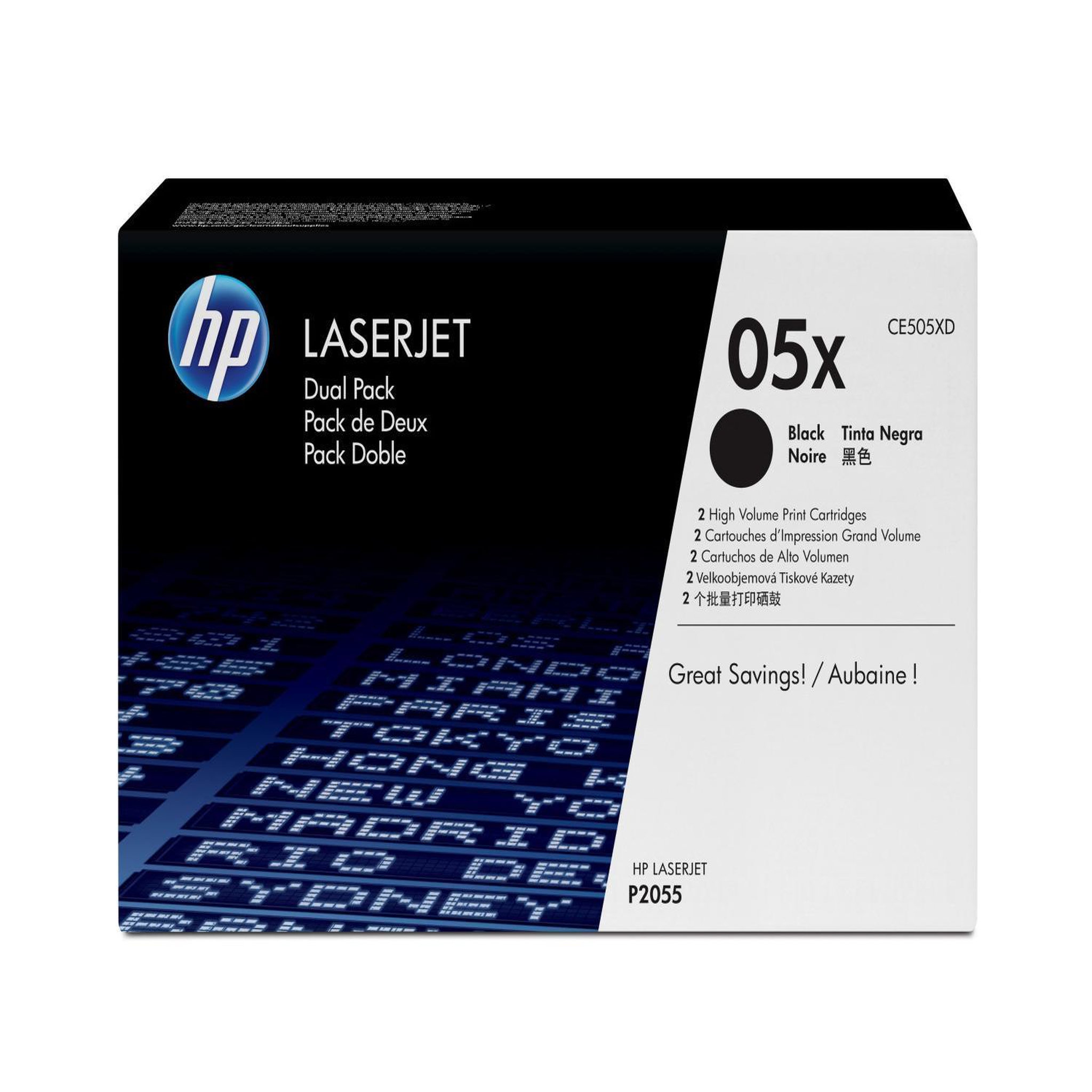 Voir la diapositive 2 : HP HP 05X Pack de 2 toners Noir grande capacite authentiques CE505XD