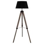 ATMOSPHERA Lampadaire Trépied Bois  Runo  145cm Noir