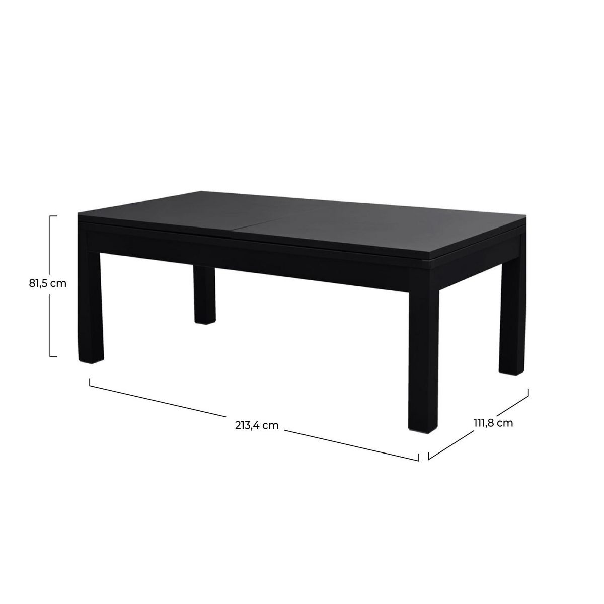 Rendez vous déco Table de billard convertible noire tapis bleu - Eddie