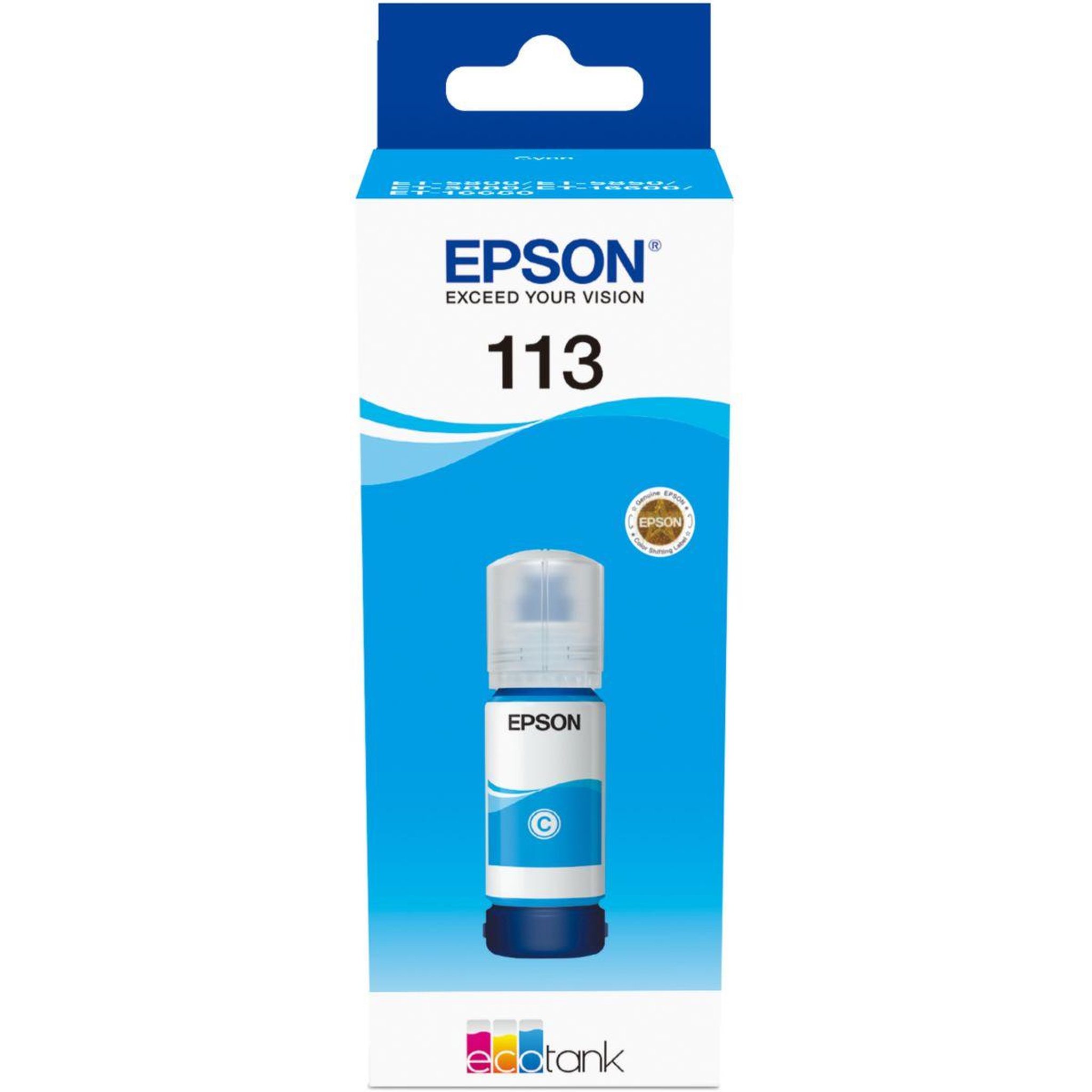 Epson Encre bouteille d'encre ecotank 113 cyan 70ml - c13t06b24a