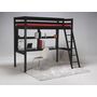 Voir la diapositive 2 : Lit Mezzanine 90 x190 cm en bois massif avec sommier et bureau CITY 