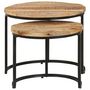 Voir la diapositive 2 : VIDAXL Tables gigognes 2 pcs Bois de manguier brut