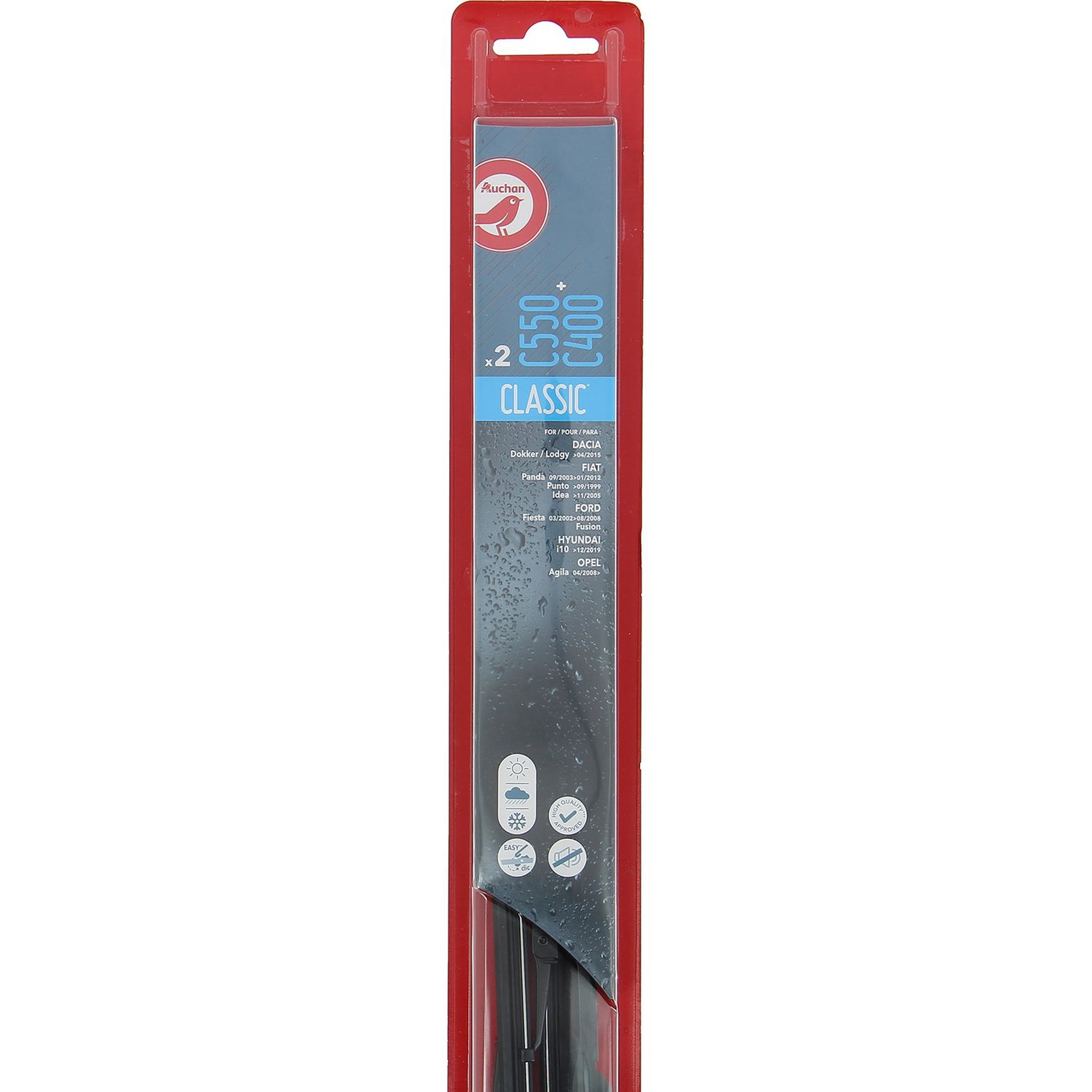 AUCHAN Kit balai d'essuie-glace BEG S8 PUNTO1 FIESTA 5