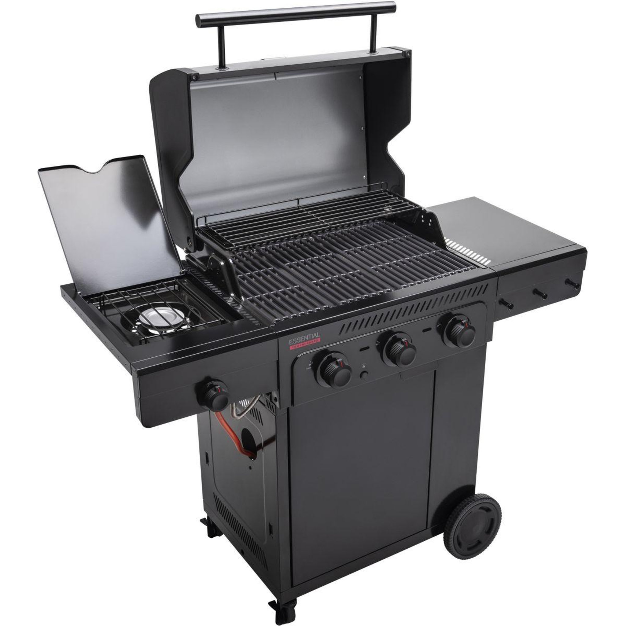 Voir la diapositive 3 : CHAR BROIL Barbecue gaz essential 3g, sur chariot, 4 brûleurs dont 1 latéral, surface de cuisson 64 x 45 cm
