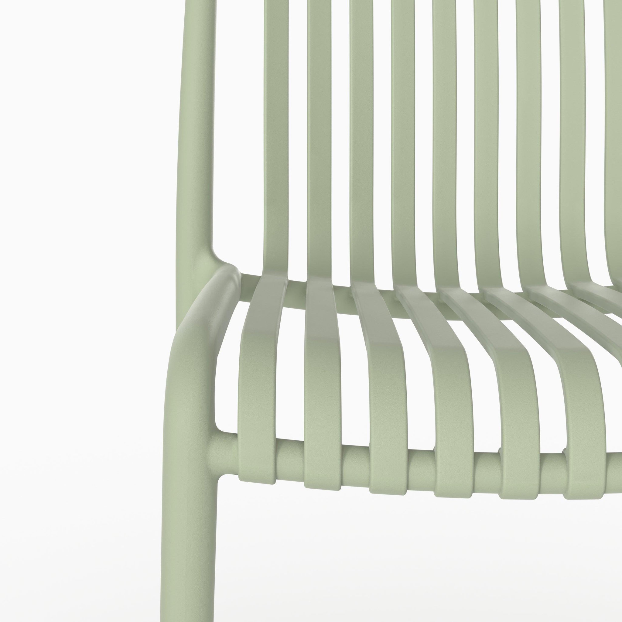 Voir la diapositive 5 : MAISON PAVANE Lot de 2 chaises de jardin empilables en plastique vert pastel-duli