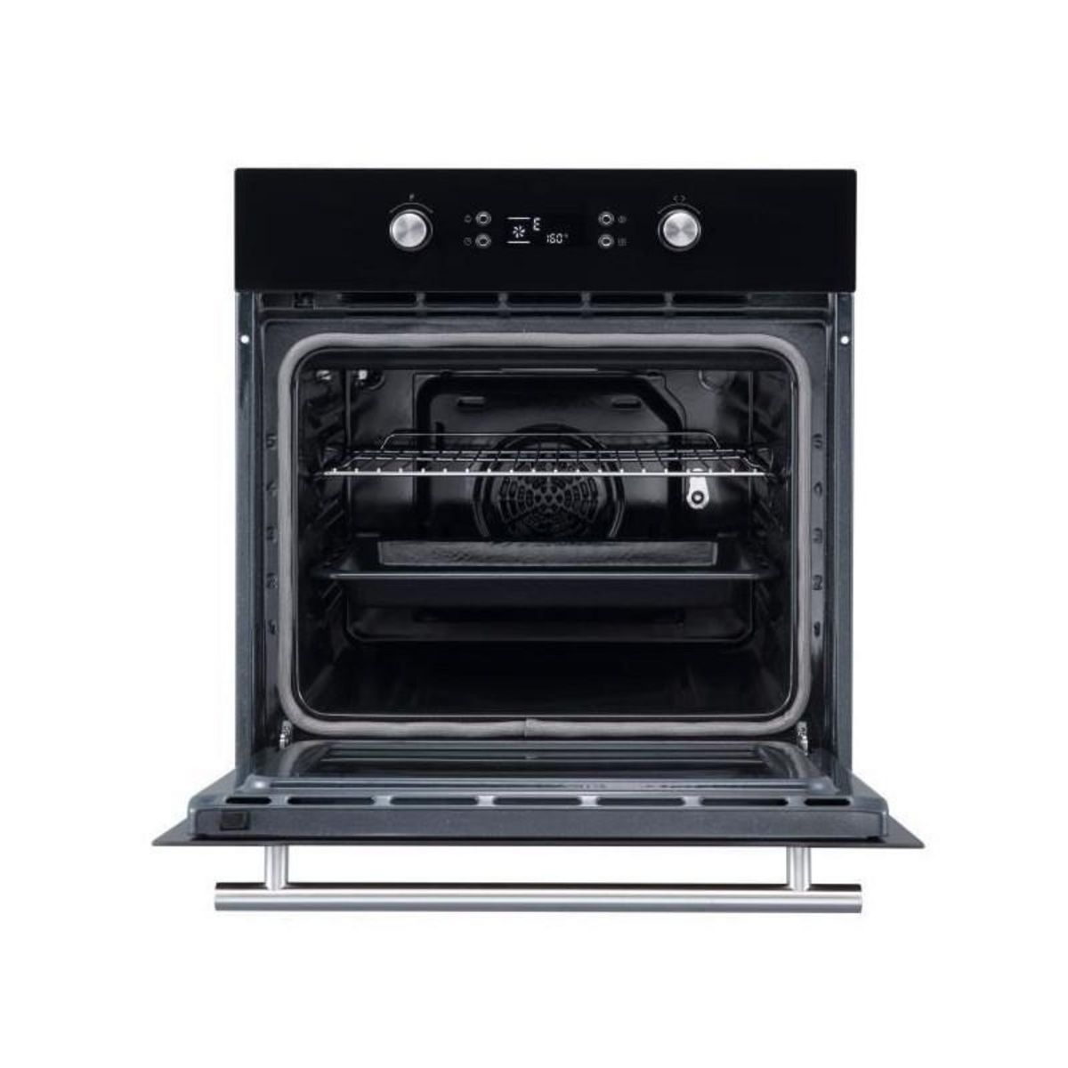 CONTINENTAL EDISON Four encastrable pyrolyse - Chaleur tournante - CONTINENTAL EDISON - CEF65PB - Noir et inox - L59,5 x H59,6 x P 54,68 cm