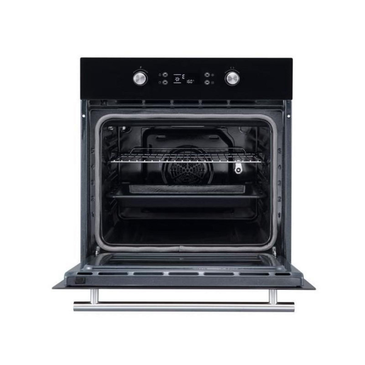 CONTINENTAL EDISON Four encastrable pyrolyse - Chaleur tournante - CONTINENTAL EDISON - CEF65PB - Noir et inox - L59,5 x H59,6 x P 54,68 cm
