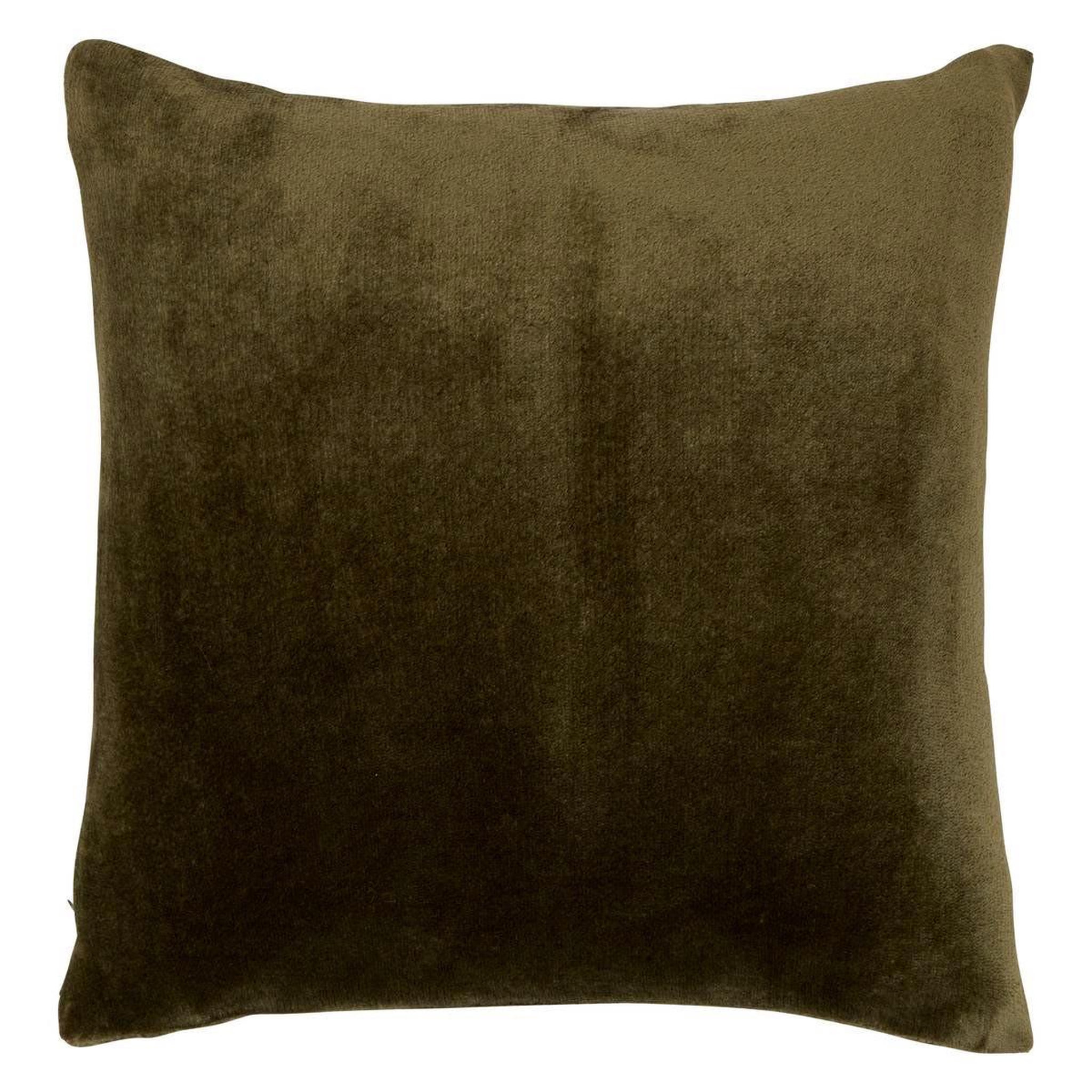 ATMOSPHERA Coussin en flanelle uni  ollis  38x38cm kaki