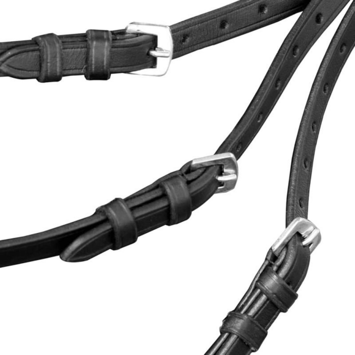 VIDAXL Bride Flash avec rênes et embout complet Noir