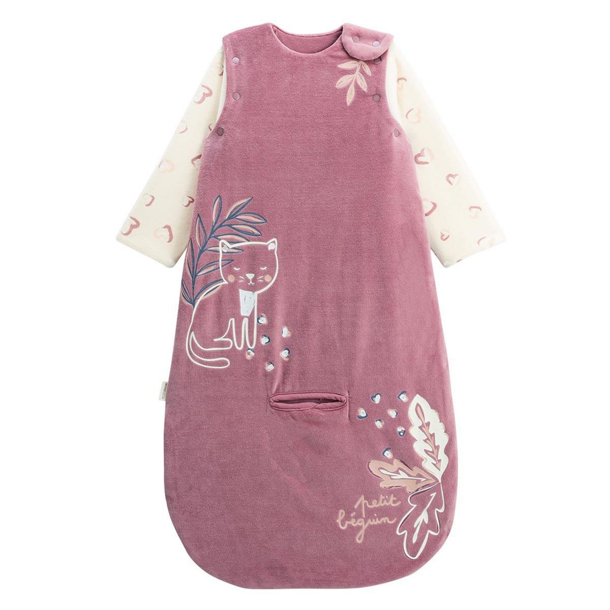 Petit Béguin Gigoteuse siège auto TOG 3 en velours avec manches amovibles Matcha