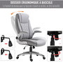 Voir la diapositive 6 : HOMCOM HOMCOM Fauteuil de bureau ergonomique hauteur réglable roulettes pivotant P.U 70 x 76 x 121 cm gris